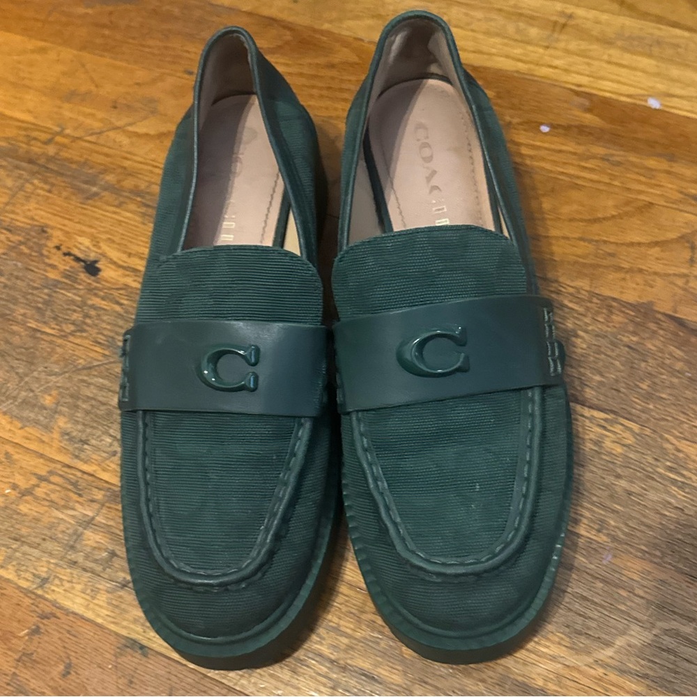 Coach Dark Green Slip-On Loafers